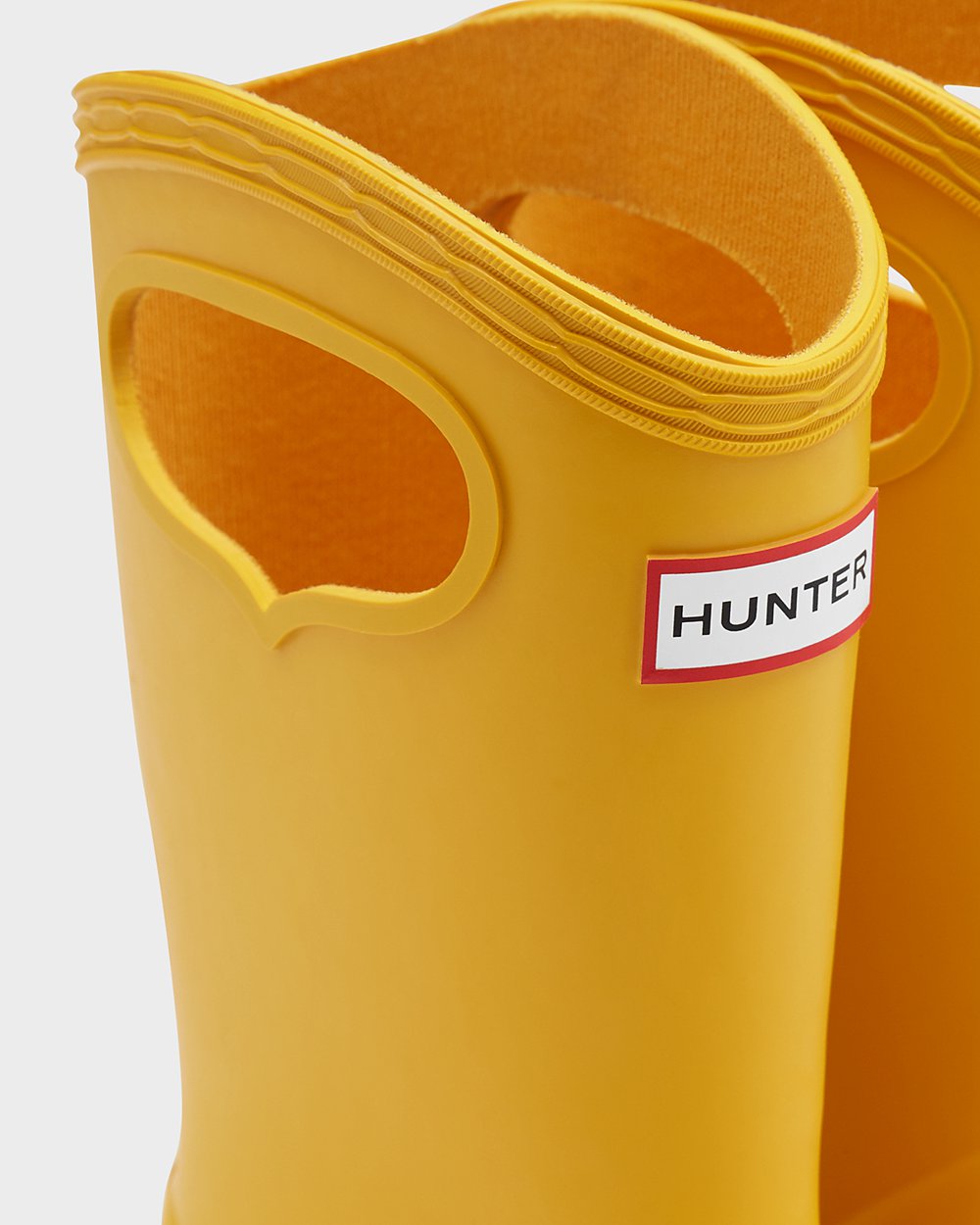 Kids Hunter Original First Classic Grab Handle | Rain Boots Yellow | NZ-93061-XYNR